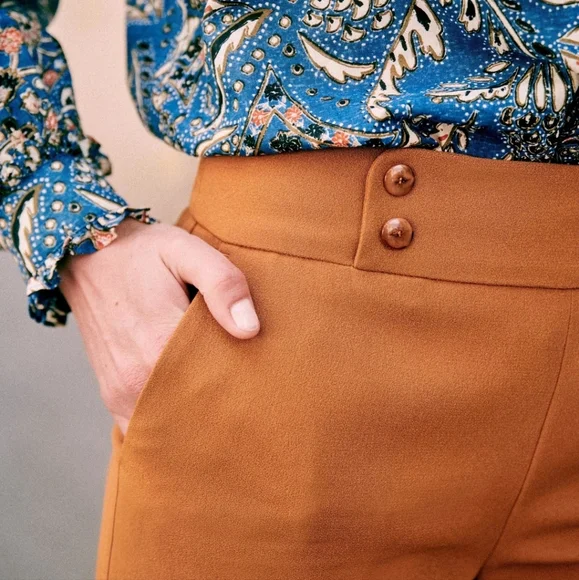 Nwt! Sezane Georges trouser caramel - Picture 2 of 8